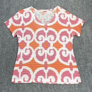 Sundance Before + Again Top Womens XL Short Sleeve Lightweight Ribbed V Neck